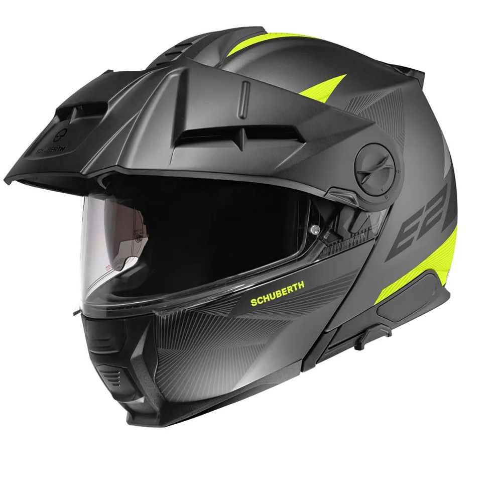 Schuberth E2 Defender Black Yellow Modular Helmet XS