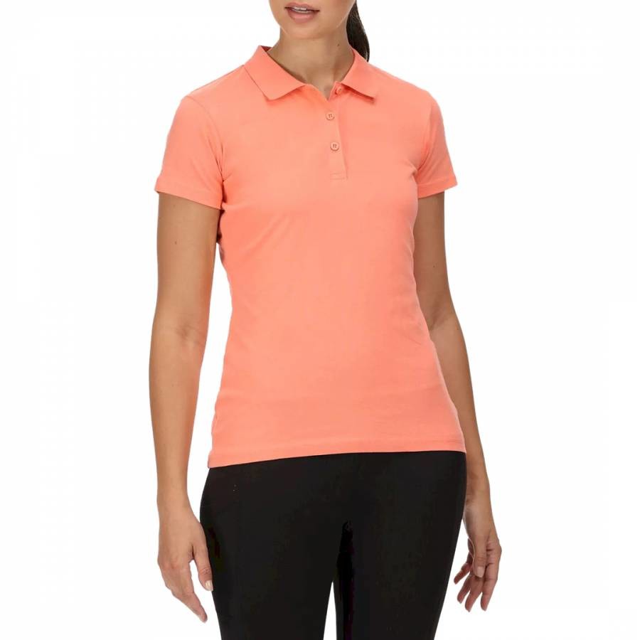 Coral Coolweave Polo Shirt