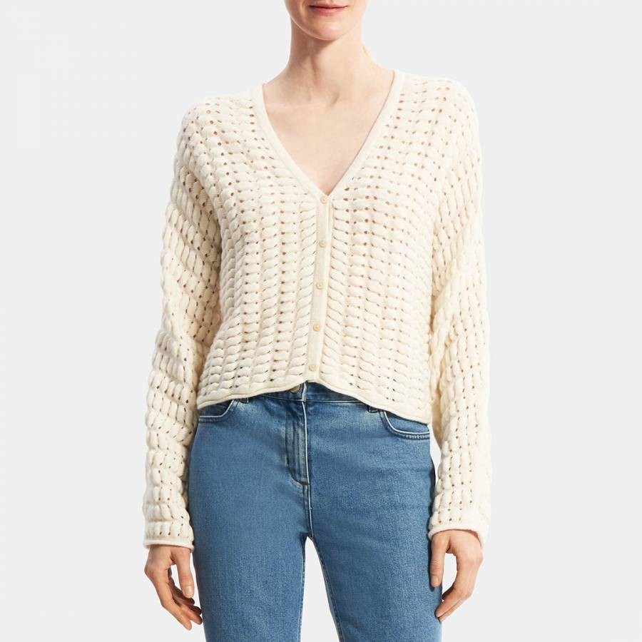 Cream Hanelee Cashmere Blend Cardigan