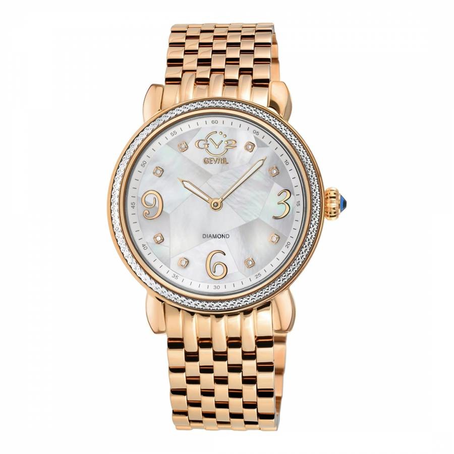 Women's Swiss Ravenna GV2 Rose Stainless Steel Diamond Watch 37mm