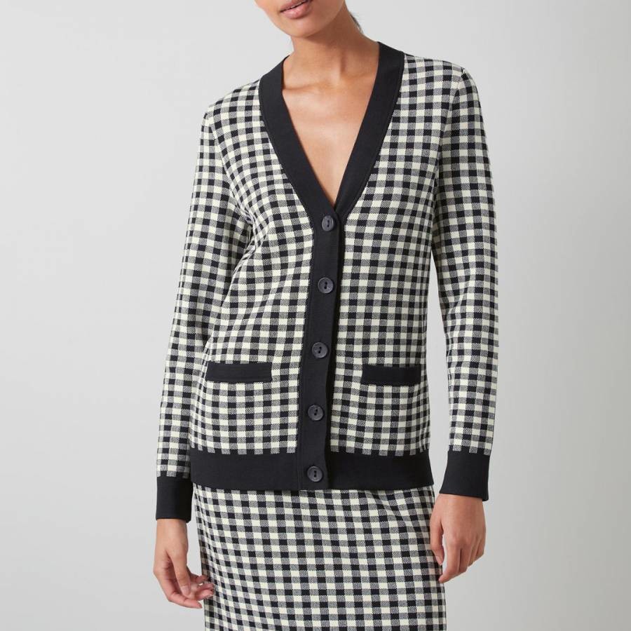 Blue Check Lea Cardigan