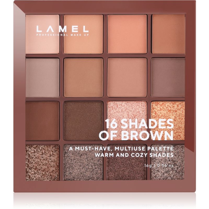 LAMEL 16 Shades Of Brown Eyeshadow Palette 16 g