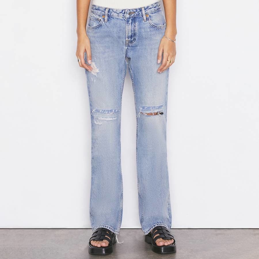 Light Blue Washed Low Boot Cut Jean