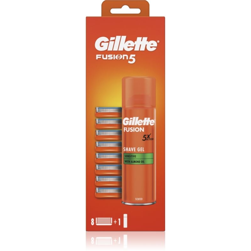 Gillette Fusion5 Sensitive Shaving Gel + Spare Blades 8 pcs 8 pc