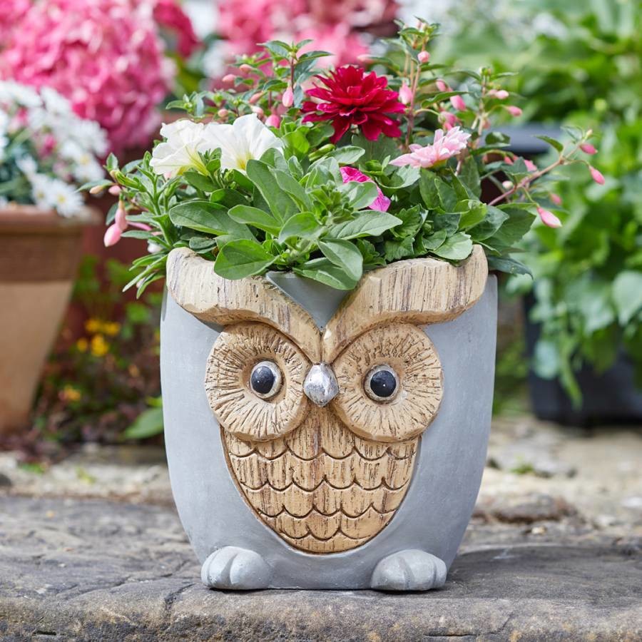 Woodstone Owl Planter