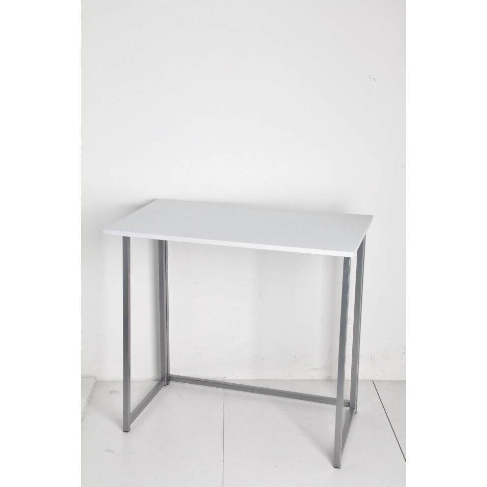 (White) Folding Office Desk Table Wood Computer Home Study