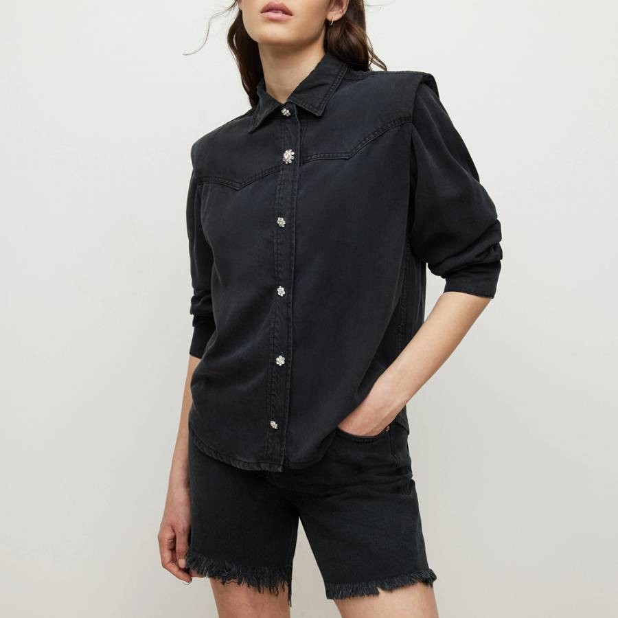 Black Fury Embellished Denim Shirt