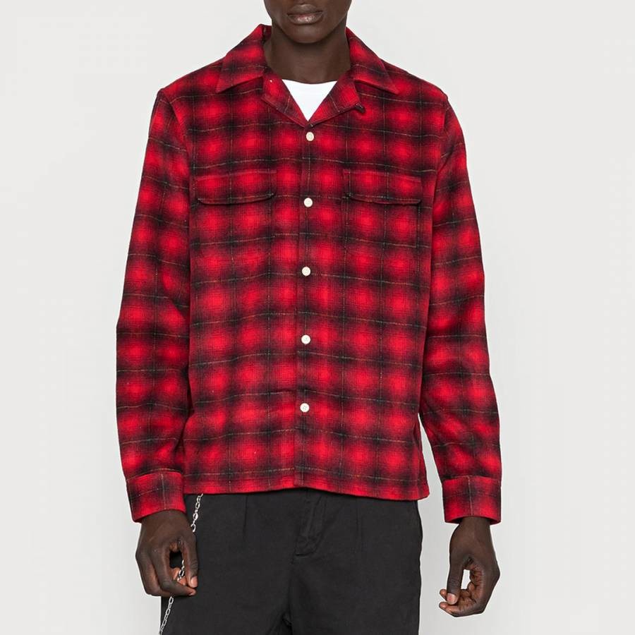 Red Beyond Check Wool Blend Shirt