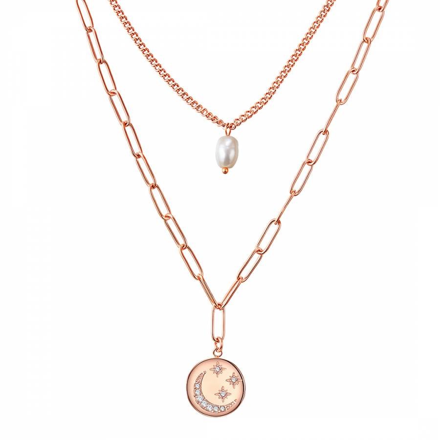 Rose Gold Layered Pendant Necklace