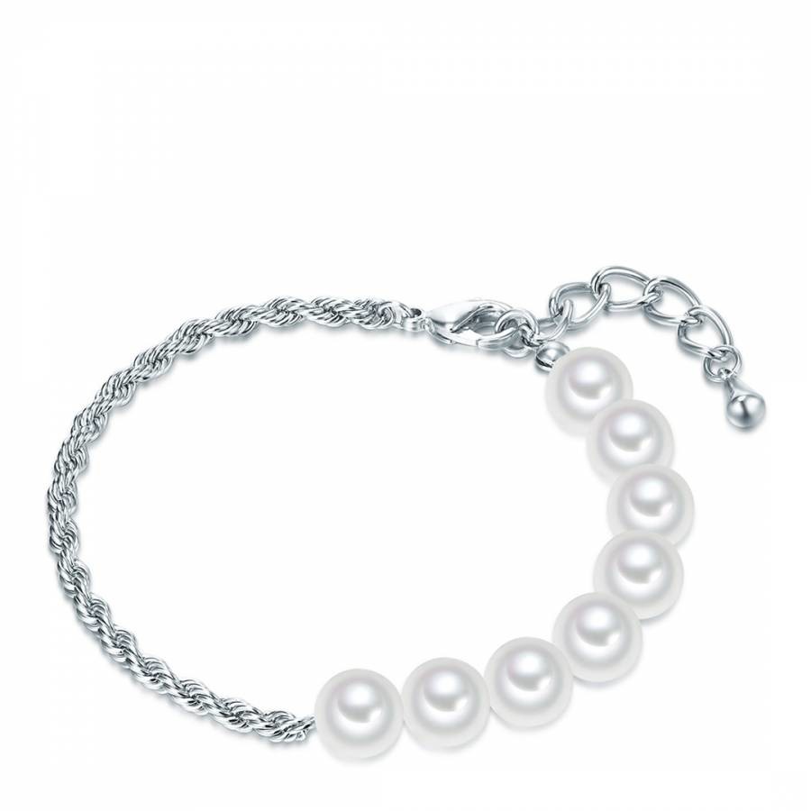 Silver Pearl Chain Bracelet