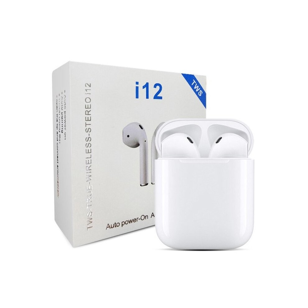 TWS i12 Wireless Earbuds With Wireless Charging Case