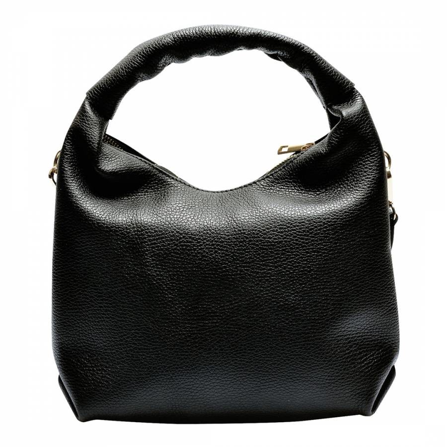 Black Italian Leather Tote Bag