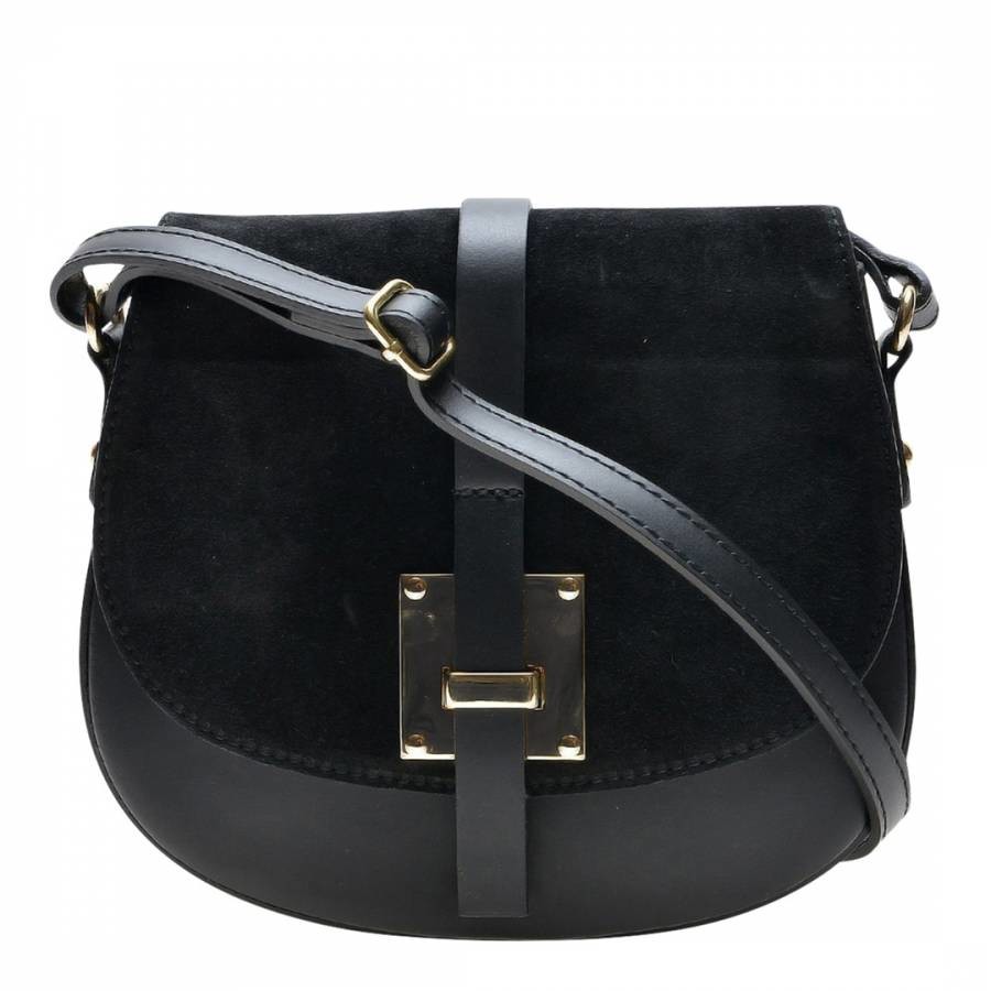 Black Italian Leather Shoulder Bag