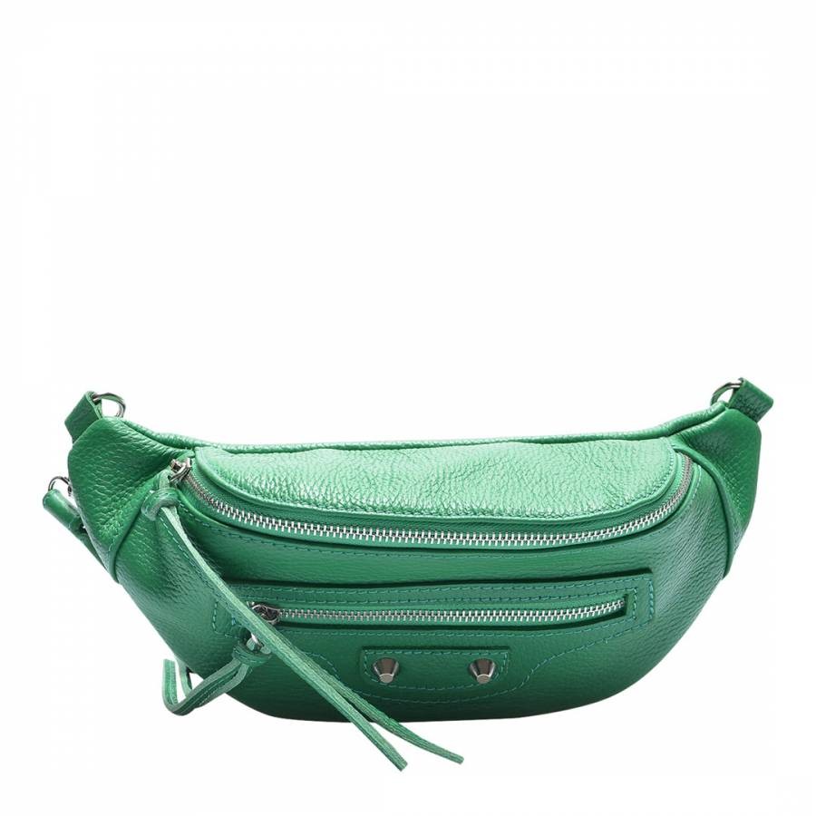Green Italian Leather Crossbody bag