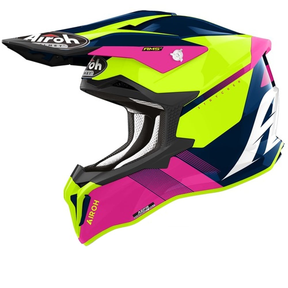 Airoh Strycker Blazer Blue Pink Offroad Helmet XS