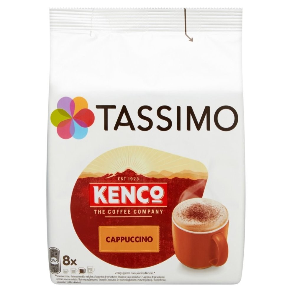 Tassimo Kenco Cappuccino Coffee and Milk Pods (Pack of 5, Total 80 pods, 40 servings)