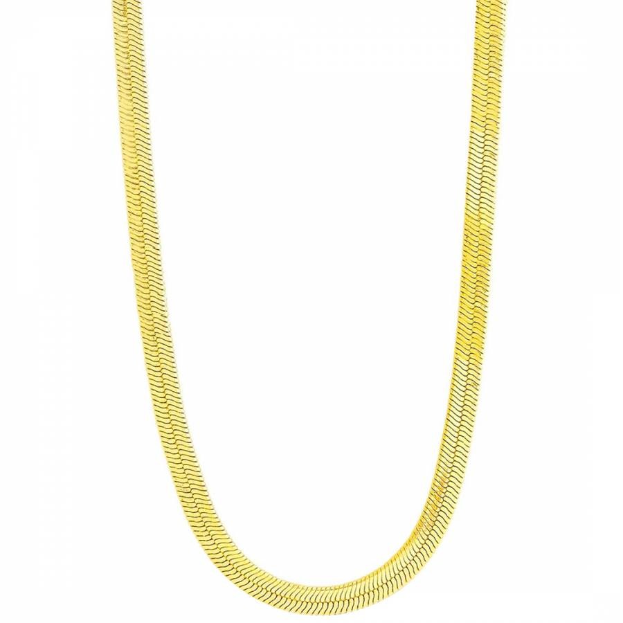 18K Gold Flat Chain Necklace