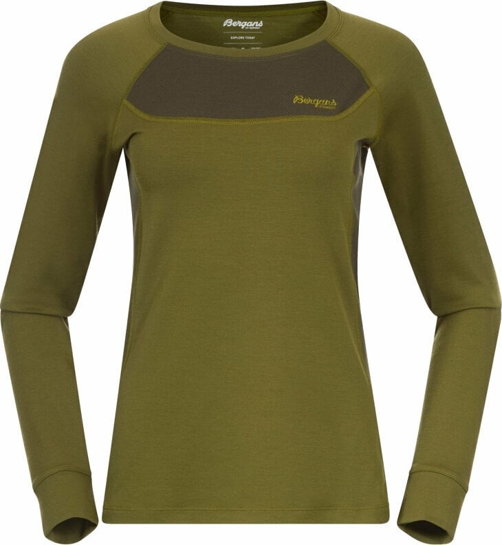 Bergans Thermal Underwear Cecilie Wool Long Sleeve Green/Dark Olive Green XS