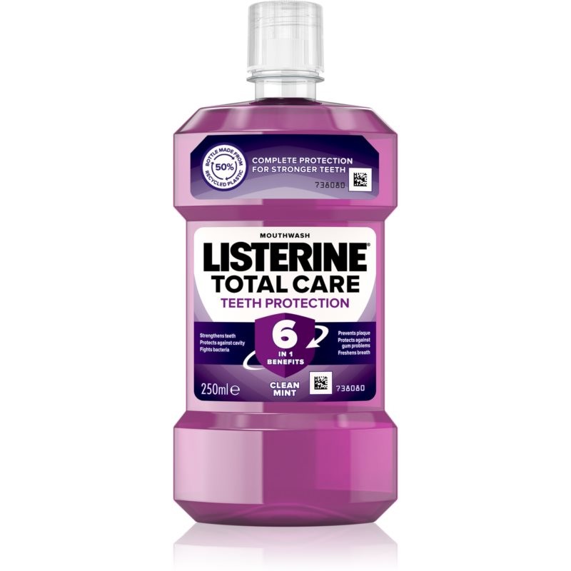 Listerine Total Care Teeth Protection complete-care protective anticavity mouthwash for fresh breath Clean Mint 250 ml