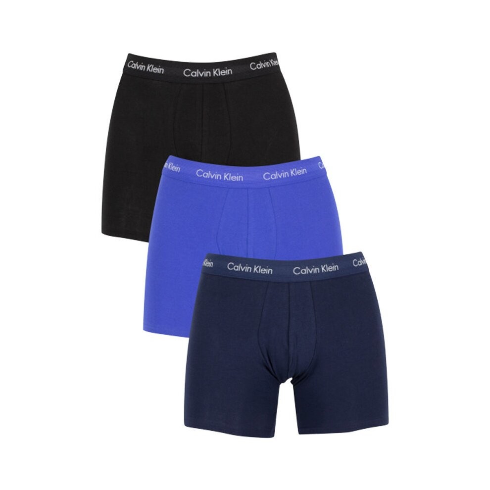 (L) CALVIN KLEIN Men's Boxer Brief Trunks Stretch Cotton 3 Pack CK Underwear