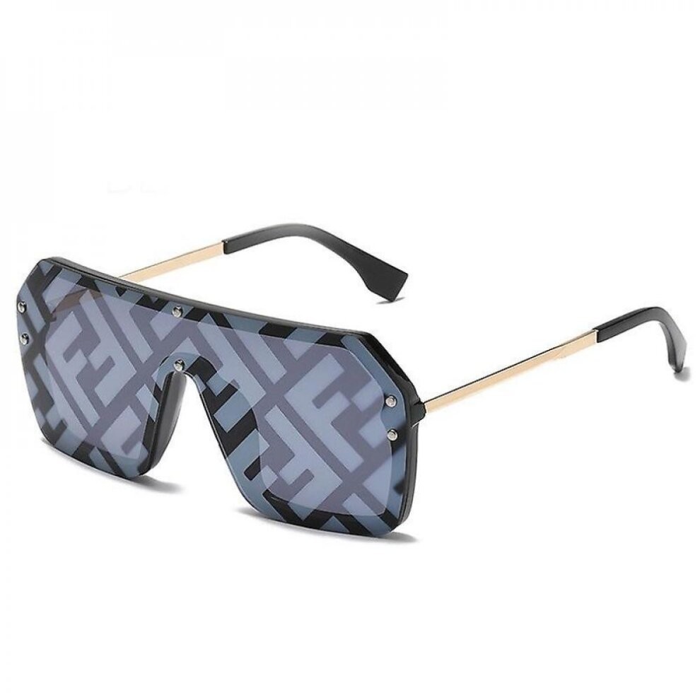 New Large Frame Trend Letter Sunglasses Personality Conjoined Watermark Lens Men And Women Fashion All-match Sunglasses