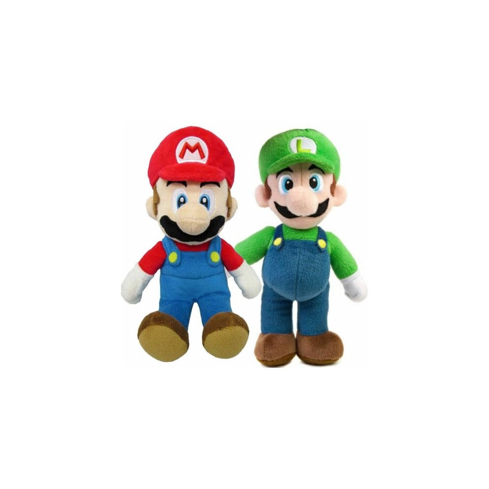 (2Pcs Mario+Luigi) Super Mario Bros Plush Doll Mario Luigi Soft Toy