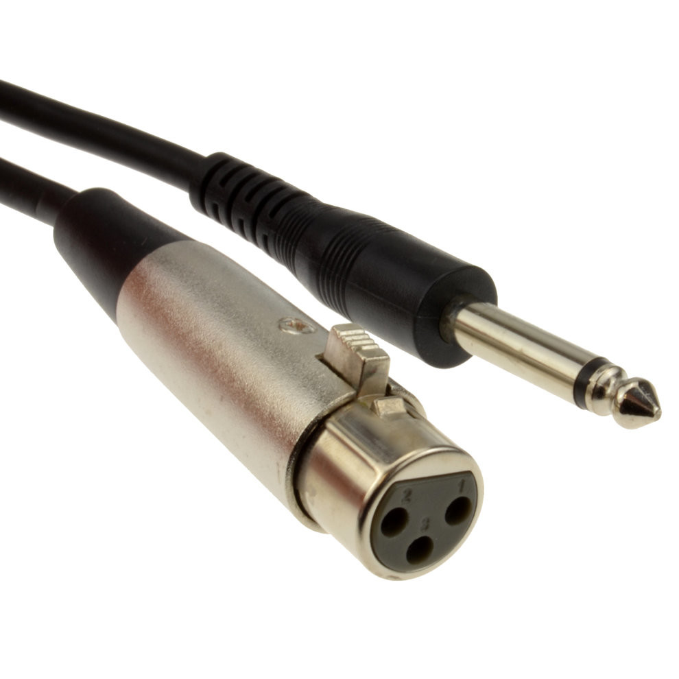 kenable 6.35mm Mono Jack Plug to XLR Socket Microphone Cable 3m