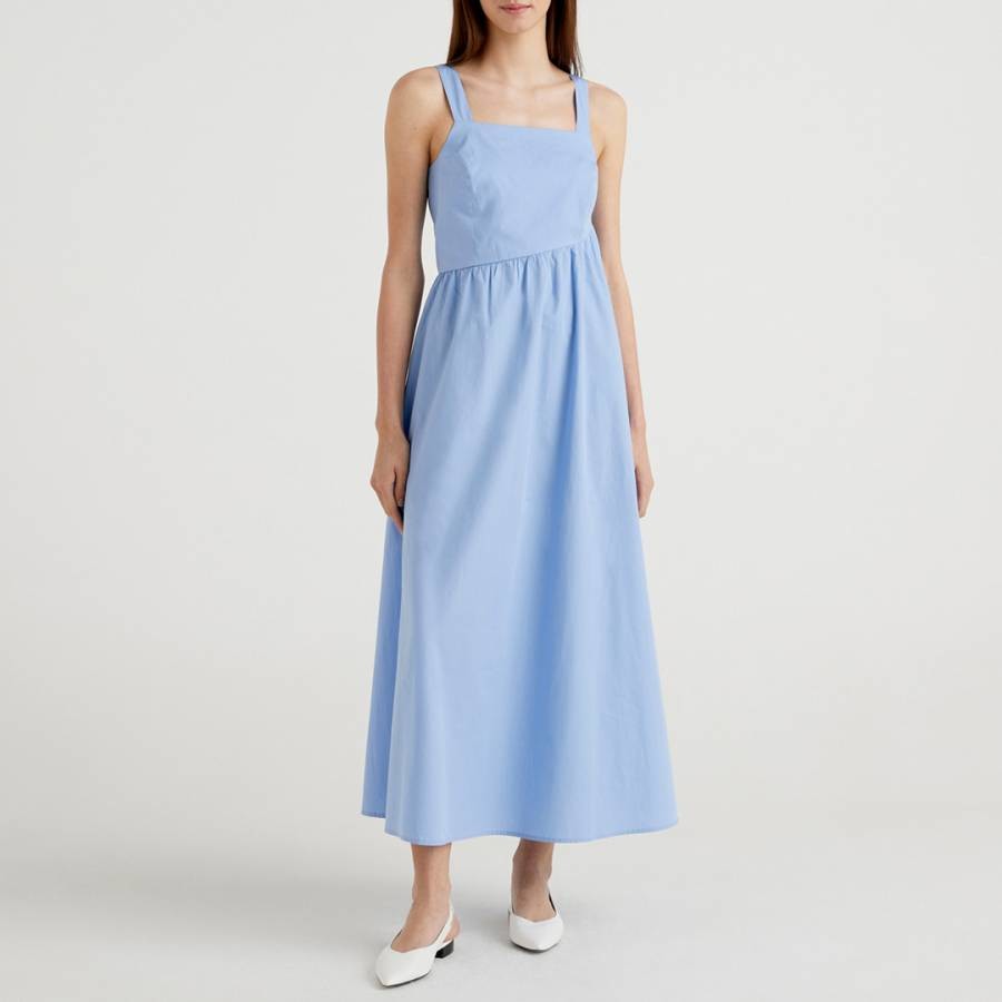 Blue Asymmetric Hem Dress