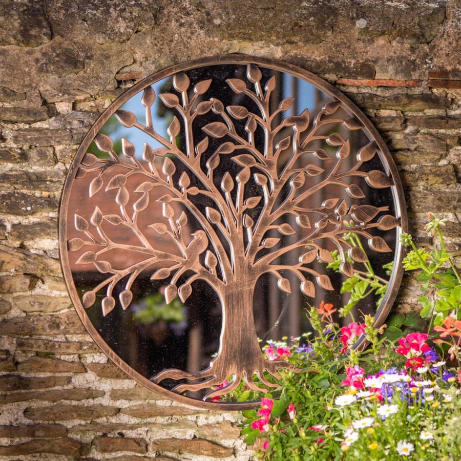 Tree of Life Mirror - Brushed Copper