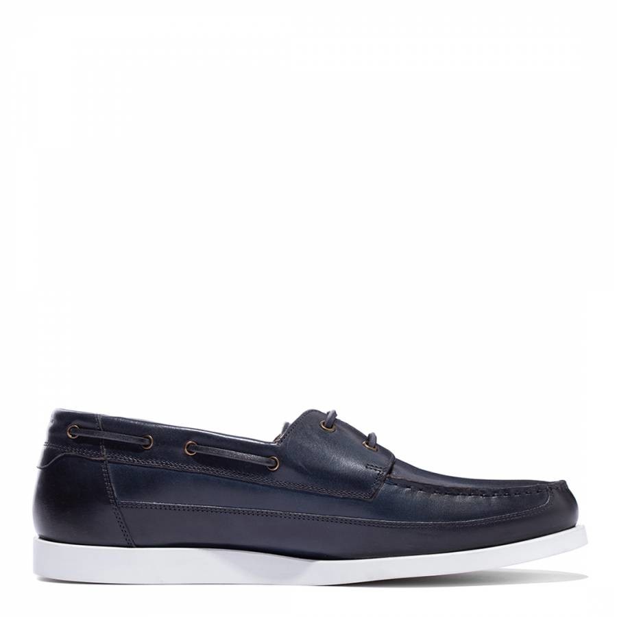 Navy Orkney Leather Boat Shoe