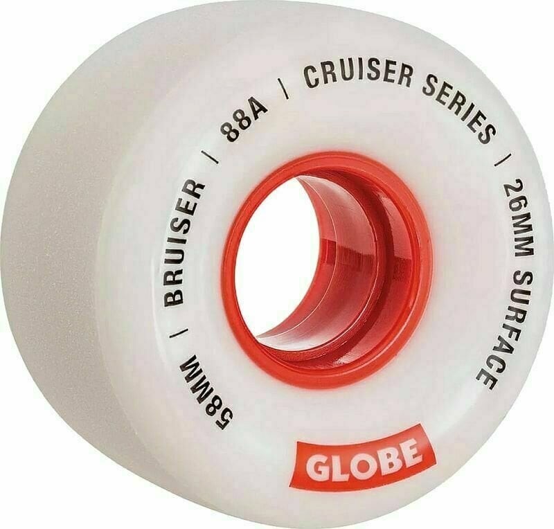 Globe Bruiser Cruiser Skateboard Wheel 58 mm White/Red