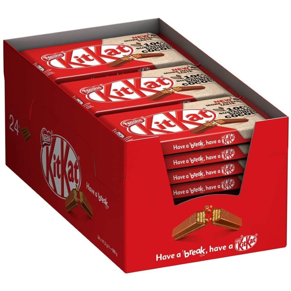 KitKat 4 Finger Milk Chocolate Bars - 24 x 41.5g