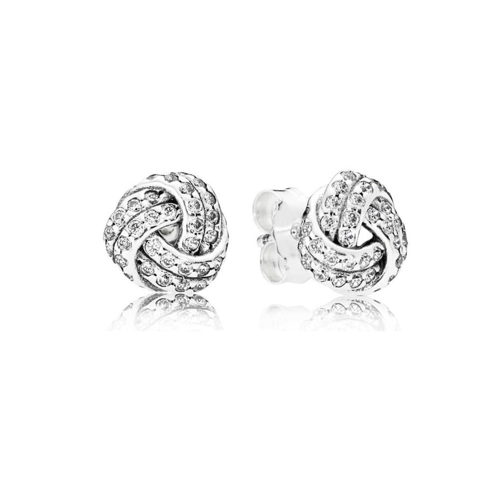 Pandora Sparkling Love Knots Stud Earrings - 290696CZ