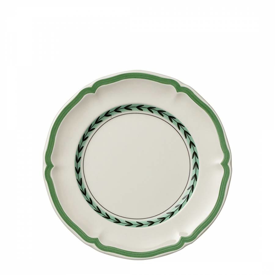 Set of 6 French Garden Green Line Bread and Butter Plates 17cm