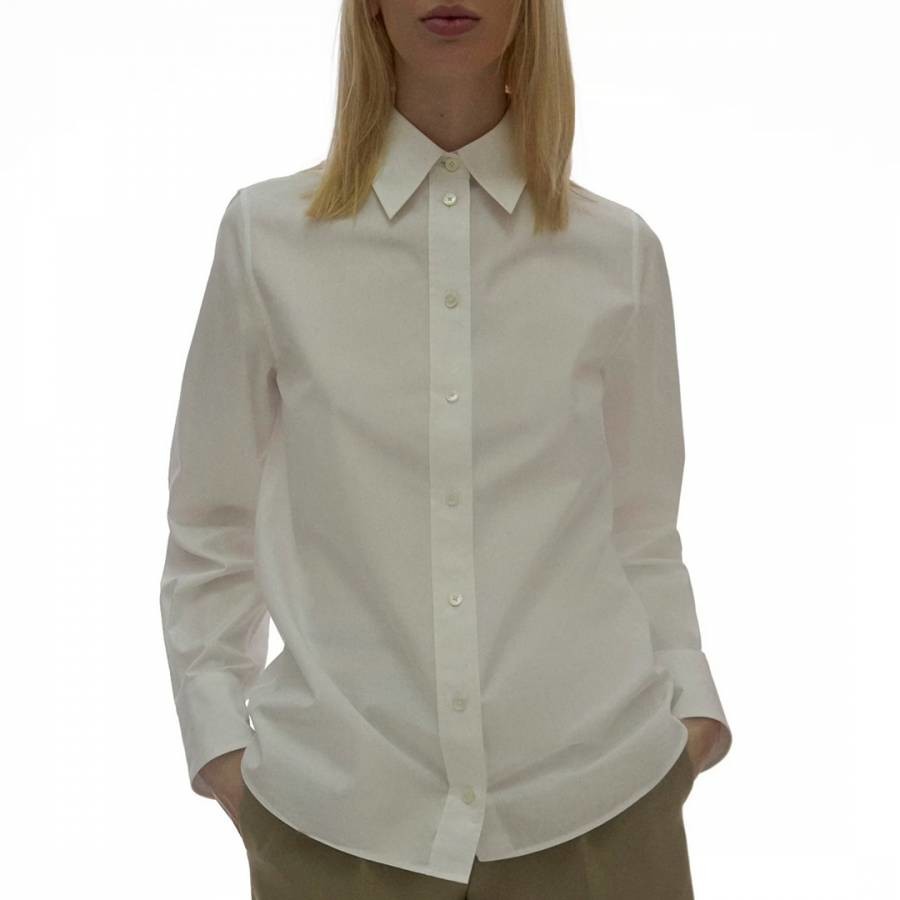 White Cut Out Cotton Shirt