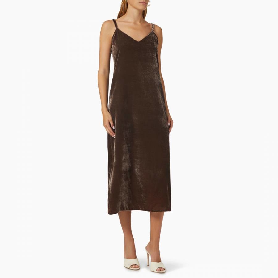 Dark Brown Gaia Midi Dress