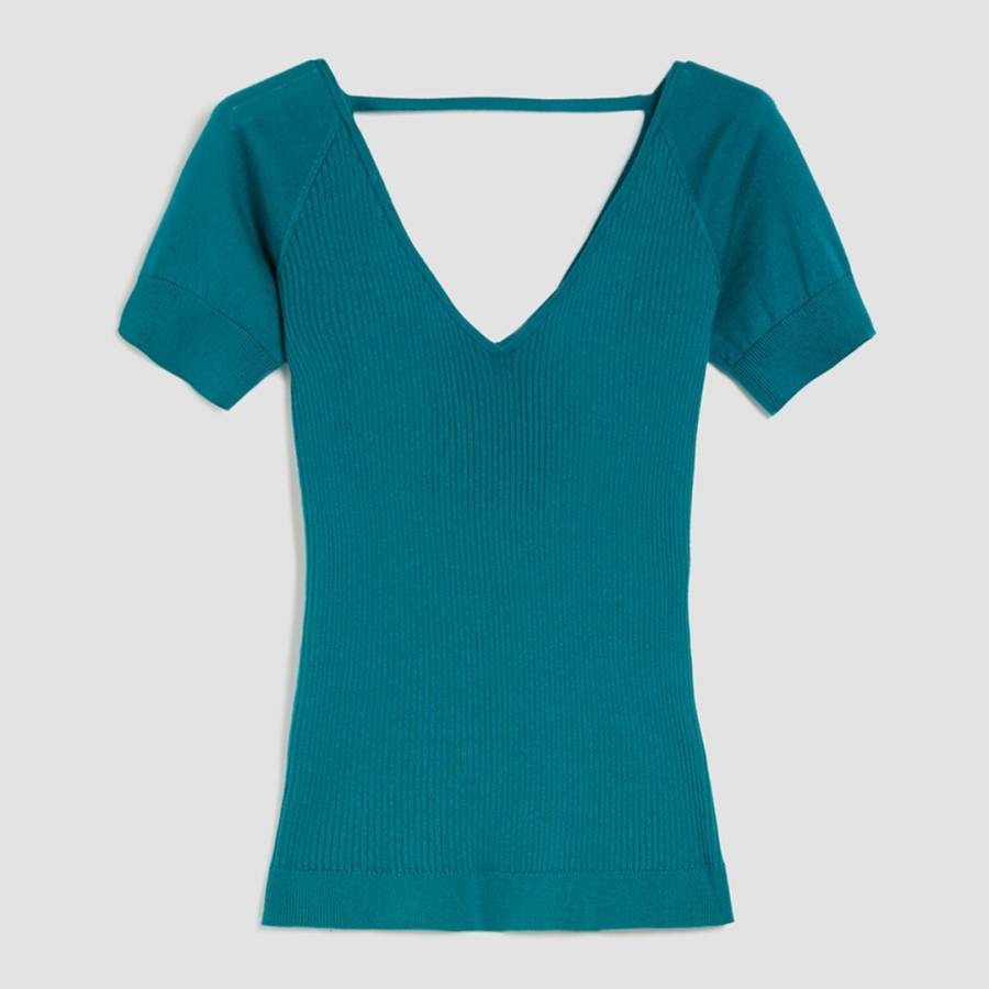 Emerald V Neck Cotton Blend Top