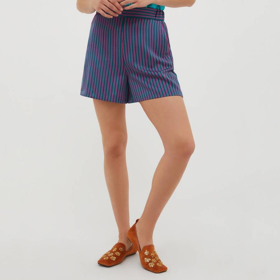 Green Baccheo Striped Shorts