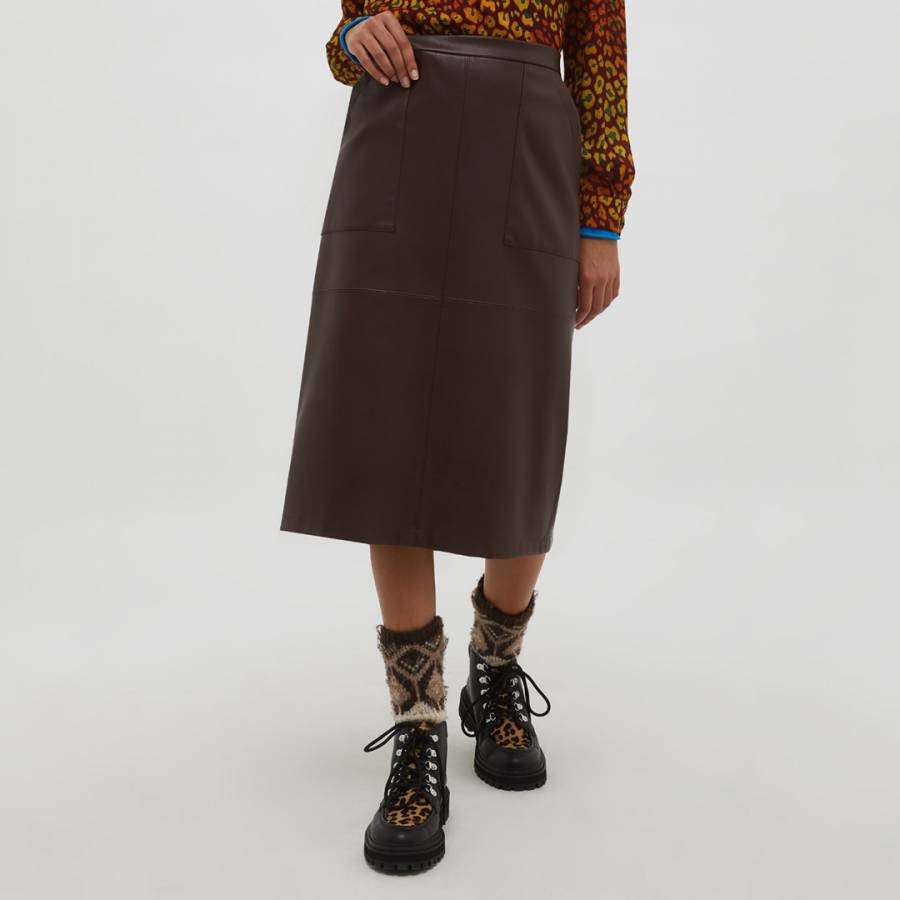 Brown Crema Midi Skirt