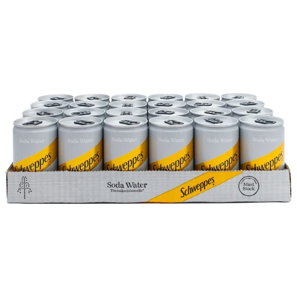 Schweppes Soda Water 150ml Mini Can - 24 Pack