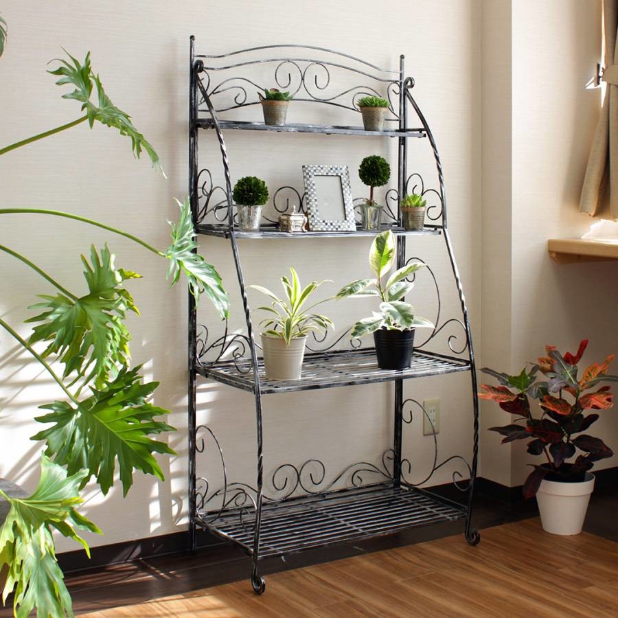 Folding Plant Stand - 4 Shelf
