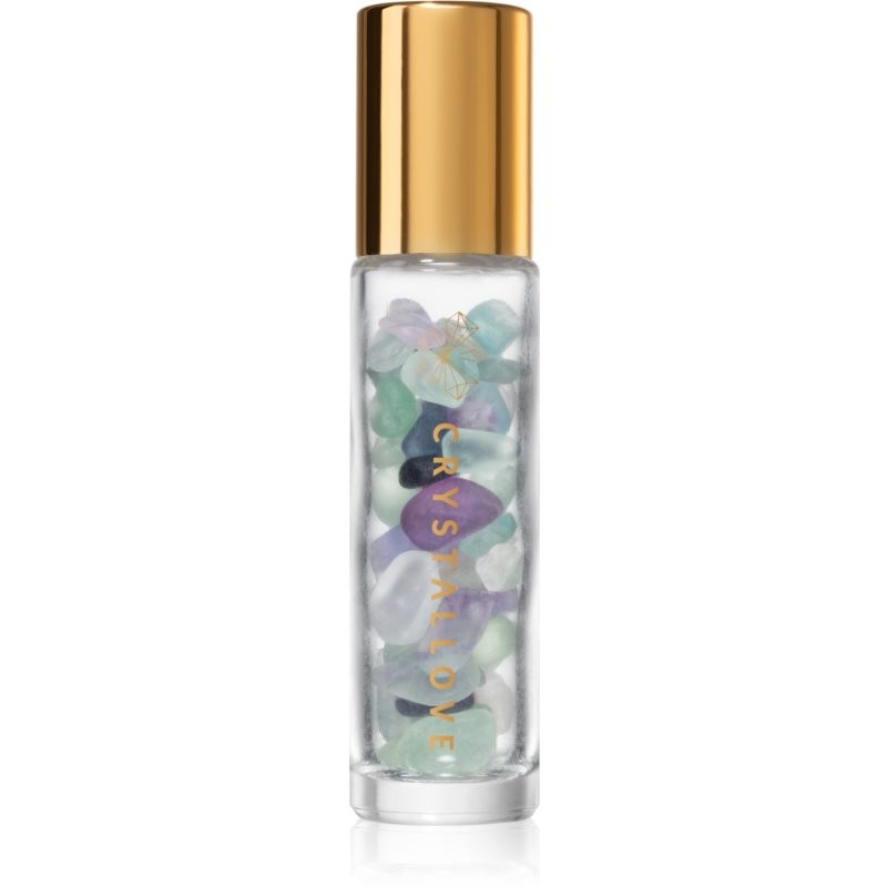 Crystallove Fluorite Rainbow Oil Bottle Roll-on With Crystals refillable 10 ml