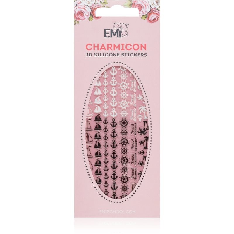 emi Charmicon Cruise Black/White nail stickers 3D #50 1 pc