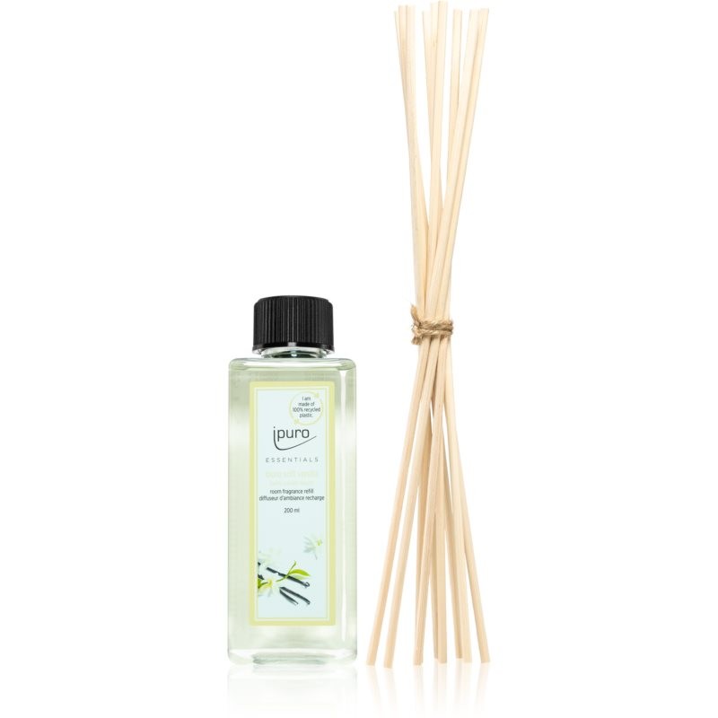 ipuro Essentials Soft Vanilla refill for aroma diffusers + Spare Sticks for the Aroma Diffuser 200 ml
