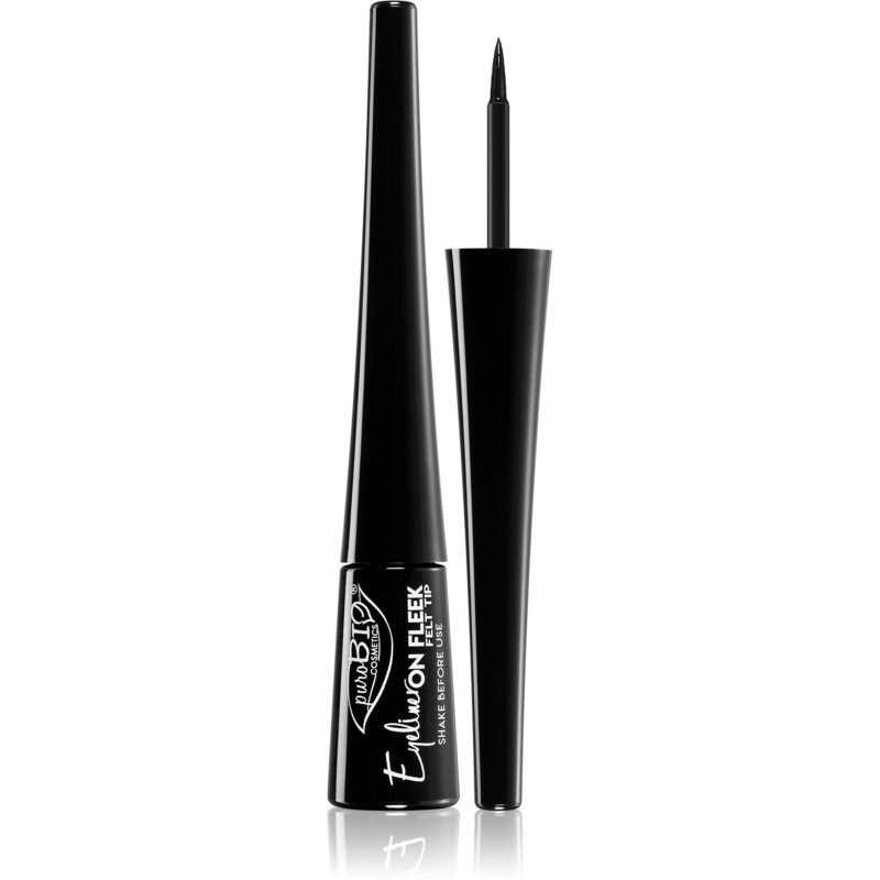 puroBIO Cosmetics On Fleek Felt Tip Liquid Eyeliner with a Metallic Matte Finish 3 ml