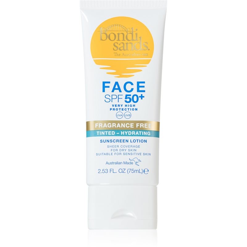 Bondi Sands SPF 50+ Fragrance Free protective tinted cream for face for dry skin SPF 50+ 75 ml