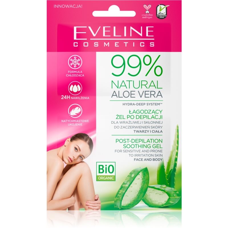 Eveline Cosmetics 99% Natural Aloe Vera soothing gel after depilation 2x5 ml