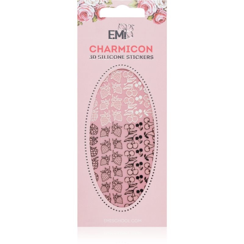emi Charmicon Berries Black/White nail stickers 3D #44 1 pc