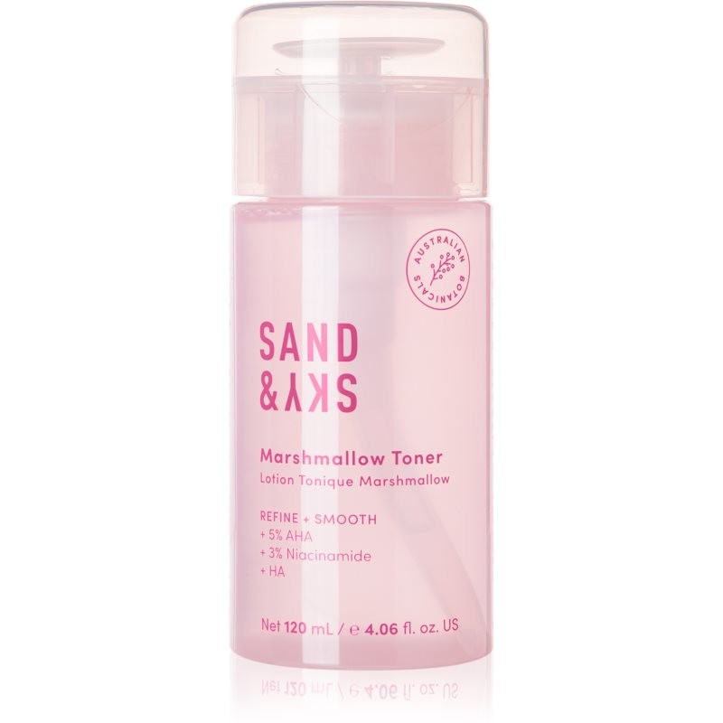 Sand & Sky The Essentials Marshmallow Toner gentle exfoliating tonic for skin resurfacing 120 ml