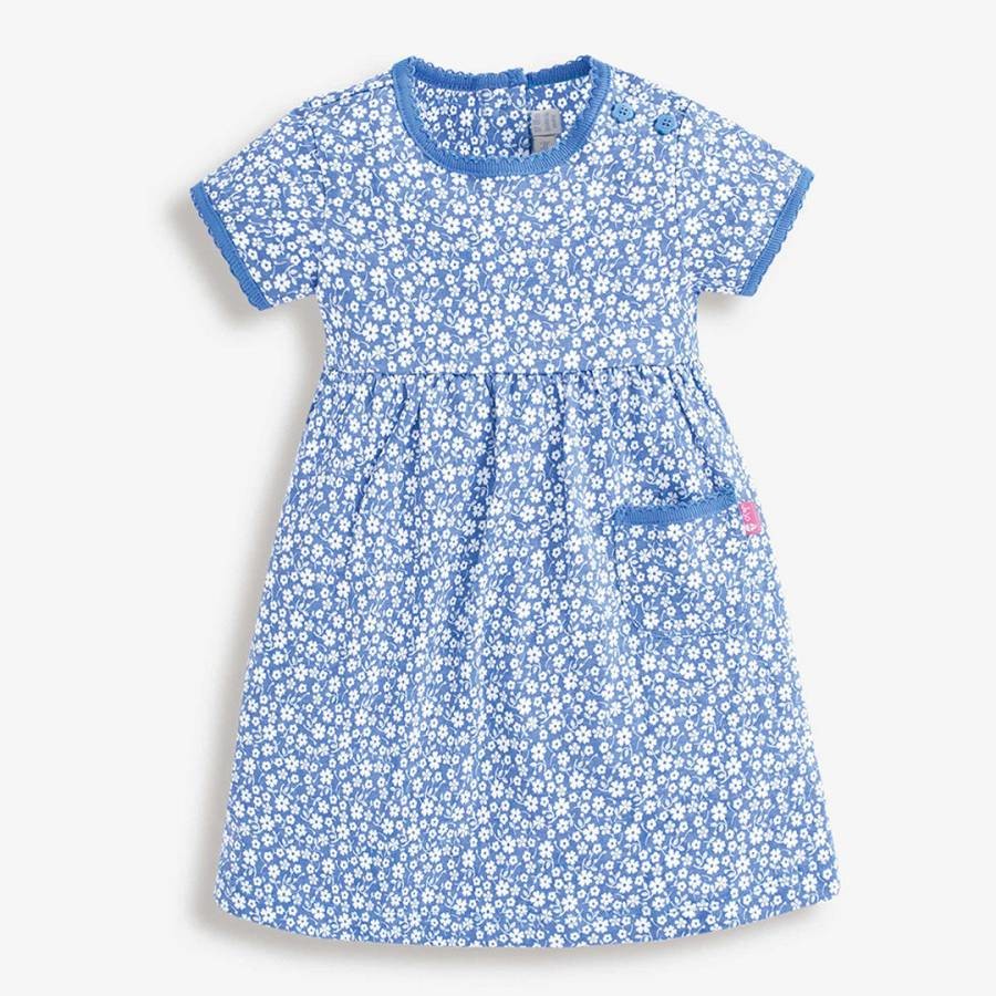 Blue Floral Cotton Summer Dress